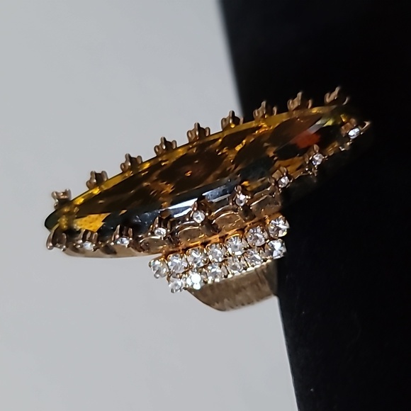 Vintage BETSEY JOHNSON Hollywood Glam Collection Leopard Cheetah Tiger Ring. 7.5 - Picture 5 of 8